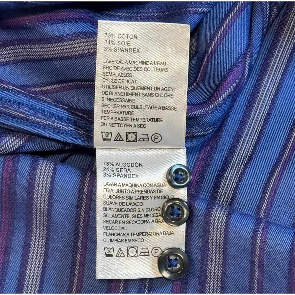 Tommy Bahama Blue Lazlo Francisco Striped Casual Dress Button Up Shirt Men's 2XL - Picture 6 of 10